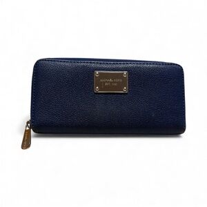 Michael Kors Dark Blue Zip-Around Wallet